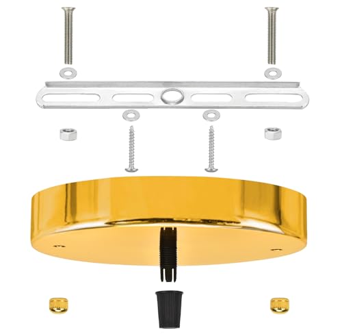 Image of Sangle Sopffy Pendant Light Canopy Kit, 5 1 /8 Inches Ceiling Lighting Canopy Kit with All Mounting Hardware Modern Chandelier Ceiling Plate Cover for Pendant Lighting Fixtures (Copper Gold, 5.8 inch)