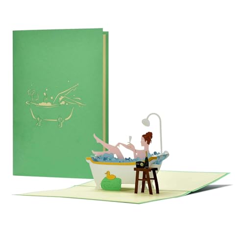 Diese-Klappkarten Wellness Gutschein|3D Pop-Up Geburtstagskarte|Geschenkidee zu Geburtstag Muttertag Valentinstag|Wellness Geschenk für Ehefrau, Mama, Tochter, Beste Freundin|H26