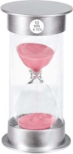 SuLiao 10 Minute Hourglass Timer Sand Clock, Unbreakable Pink Sand Watch 10 Min, Colorful Plastic Hour Glass Sandglass for Kids, Games, Decor, Classroom, Kitchen, Toothbrush Timer
