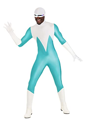 Fun Costumes Disney Pixar The Incibles Frozone Costume for Adults - Mens Frozone Superhero Suit Gloves Boot Covers & Glasses - Large Blue