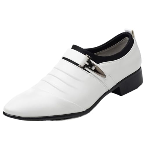 Oxford Shoes for Men Elegant Large Size Men's Dress Loafers Stylish Metal Accent Shoes for Formal Occasions