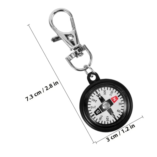Brújula pequeña Hemoton con gancho para llavero miniatura 2