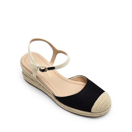 Image of DREAM PAIRS Women's Wedge Sandals, Closed Toe Espadrilles Platform Wedge Heels with Adjustable Ankle Straps and Comfortable Cushion Insoles