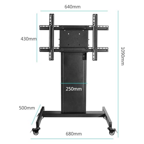Soporte móvil para TV de piso ajustable con ruedas miniatura 2