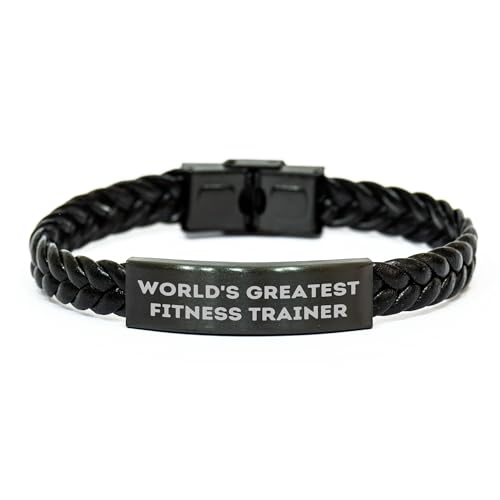 Fitness Trainer's Best Gift, Interlaced Leather Bracelet, Wishing a Happy Christmas, Gifts from Friends to World's Greatest Fitness Trainers