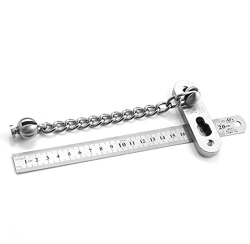 Lot de 6 chaînes de verrouillage pour porte - Antivol - Verrouillage de ventilation de fenêtre - Sécurité enfant - Entrebâilleur de porte universel - En acier inoxydable