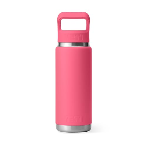 Image of YETI Rambler 26 oz Bottle, Vacuum Insulated, Stainless Steel with Color Matching Straw Cap