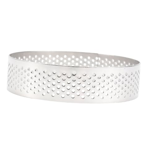 DOITOOL Molde Redondo de Acero Inoxidable para Tartas y Quiches Anillo Perforado para Repostería Resistente y Antiadherente para Pasteles Pequeños y Mousse