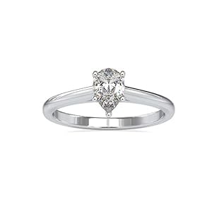 Diamondrensu 925 sterling zilveren peer moissanite solitaire verlovingsring 0,53 CT peer geslepen trouwring voor vrouwen…
