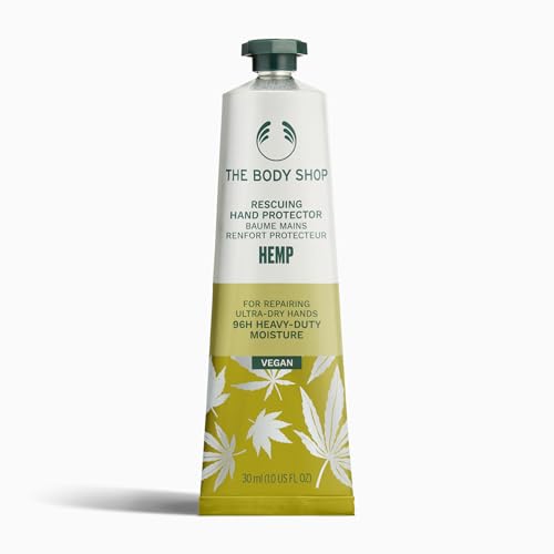 The Body Shop Hemp Hand Protector (1x 30ml) Intensive Hand Cream for Very Dry Hands 96hr Heavy-Duty Moisture Non-Greasy Vegan Hand Moisturiser with Hemp Seed Oil
