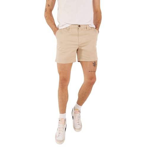 Image of Chubbies Chino Shorts Men 5.5 Inch - Mens Shorts Casual with Elastic Waistband, Side and Back Pockets, Stretch Cotton Blend