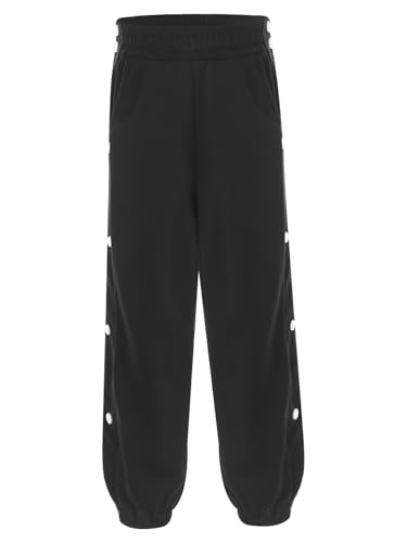 Kids Boys Surgery Button Tear-Away Elastic Waist Pants with Pockets Youth Breakaway Sports Sweatpants