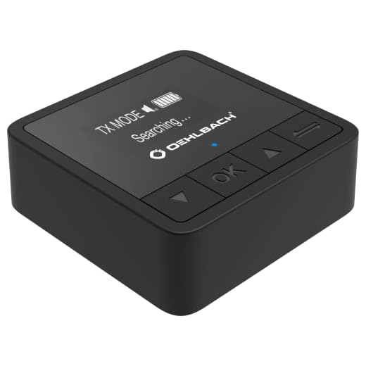 Oehlbach BTR Innovation 5.2 - Bluetooth Transmitter und Receiver (Sender/Empfänger) in aptX Qualität, OLED Display, 20 Stunden Akkulaufzeit, 10m Reichweite, schwarz