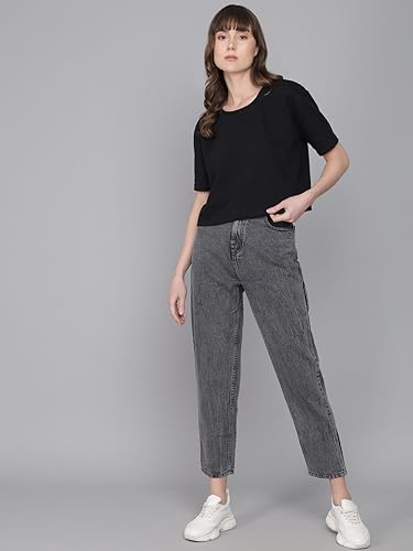 Image of KOTTY Mid Rise Regular Fit Jeans - Tailored Straight Leg Look for Women