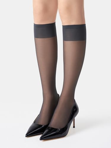 Image of MOOCHI Women's Sheer Knee High Stockings 6 Pairs 20 Denier Nylon Socks