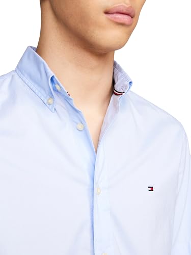 Image of Tommy Hilfiger Men's Short Sleeve Poplin Shirts in Regular Fit, Men's Button Down Shirts