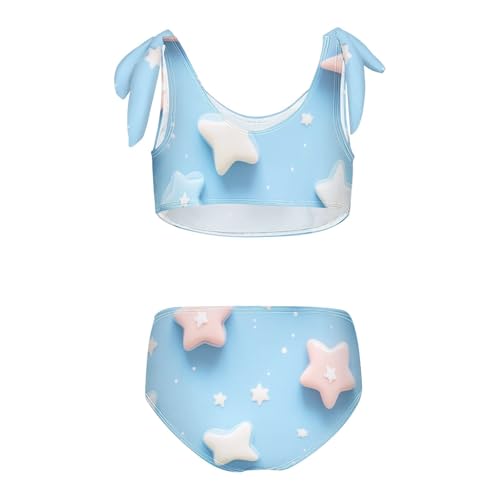 KLL Blue Stars Girl 2 Piecing Bikini Set Scoop Neck Swimsuits Swimwear Adjustable Strap2