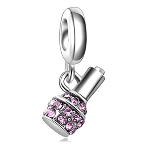 J&M Dangle Nail Polish Charm for Bracelets … (Pink)