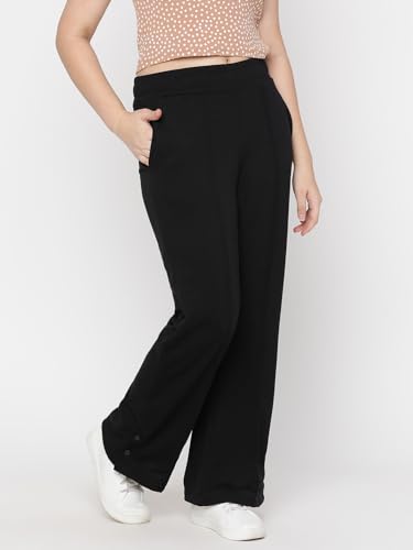Image of Li'l Tomatoes Girls Flarred Trackpant | 100% Looper Fabric | Elastic Waist | Straight Fit Casual Wear | Soft & Warm | 9-16 Years