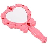 FELTECHELECTR Espejo Juguete Iluminado para Niñas Corazón Pequeño Portátil para Cumpleaños y Fiestas Infantil con Luz Mágica Mano Compacto para Reuniones