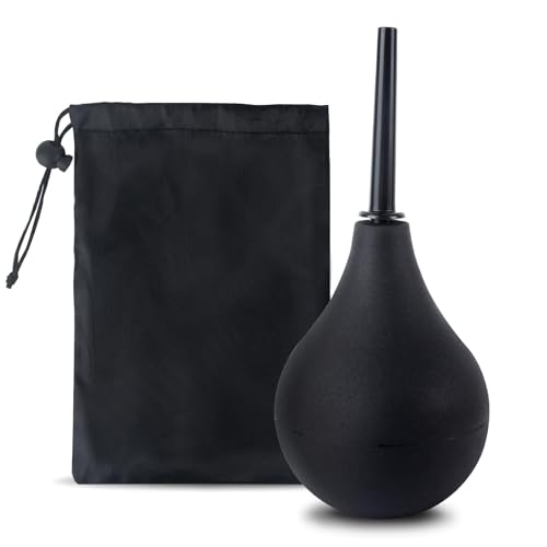 BAIYSFFG Enema Bulb Douche for Men & Women Reusable Cleaning Silicone Slim Nozzle Douche Safe Comfortable Rubber Washing Cleaning Douche Kit 160 ML Black