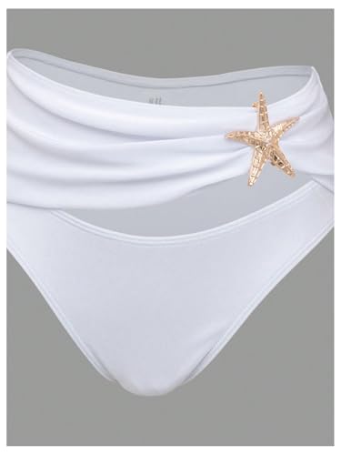 SOLY HUX Women's Off The Shoulder Bikini Swimsuits High Waisted Bathing Suit with Long Cover Up Skirt 3 Piece4