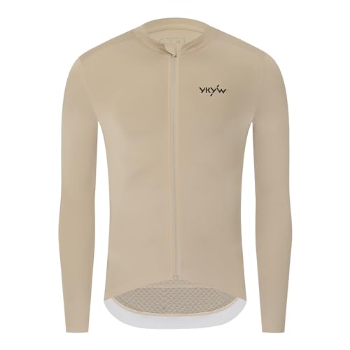 Image of YKYWBIKE Cycling Jersey Men Aero Race Fit, Road Bike Jersey Short Sleeved Moisture Wicking, Breathable,Zip Pocket,UPF50+