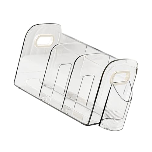 perfk Soporte acrílico para revistas, archivador para libros, sujetalibros multiusos, clasificador de archivos de escritorio, estantería pequeña para , 3 Rejillas