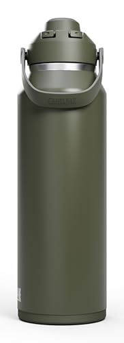 Image of CamelBak Thrive Chug Insulated Stainless Steel Water Bottle, Cold Retention with High Flow Lid for Everyday Hydration and Active Use, 40oz, Moss