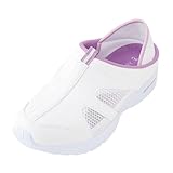 [ナースリー] エアーシューズ 2Way 幅広4E 男女兼用 軽量 蒸れにくい 疲れにくい 看護 介護 24.5 ホワイト×ライラック 4389211A