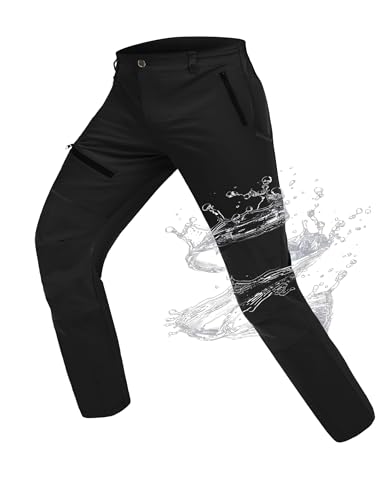 Atforna Herren wasserdichte Wanderhose Trekkinghose, Outdoor Hosen Funktionshose Fahrradbekleidung mit 4 Reißverschlusstaschen Winddicht für Radfahrer Abenteurer Skifahrer, Schwarz, XL Atforna Herren wasserdichte Wanderhose Trekkinghose, Outdoor Hosen Funktionshose Fahrradbekleidung mit 4 Reißverschlusstaschen Winddicht für Radfahrer Abenteurer Skifahrer, Schwarz, XL