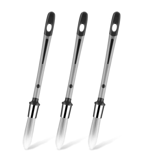 JJUNW Lot de 3 petits pinceaux de peinture pour murs, 1,8 cm, outils de peinture pour plinthes, coins muraux, bordures et retouches