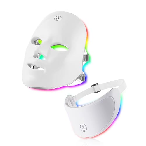 Maschera led viso - Maschera Led per Viso e Collo,Led Mask ha Effetti Di Ringiovanimento Della Pelle, Antietà e Antirughe per Tutti i Tipi di Pelle