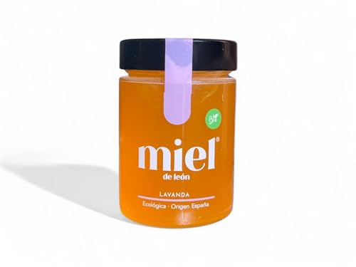Miel pura de Abeja. Mie de León | Mie de Lavanda - 450 gr - Mieles de Abeja 100% Natural y Ecológica. Producto Artesano de Cosecha Propia. Sabor Intenso - Aroma Floral. Origen: El Bierzo.