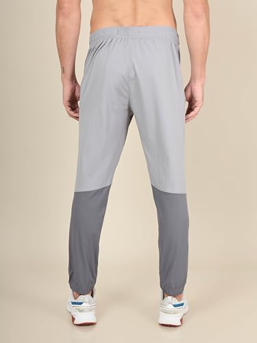 Image of TECHNOSPORT Mens Woven Regular Fit Activewear Joggers for Running, Gym, Sports and Regular Use Stretchable, Colorblock and Antimicrobial