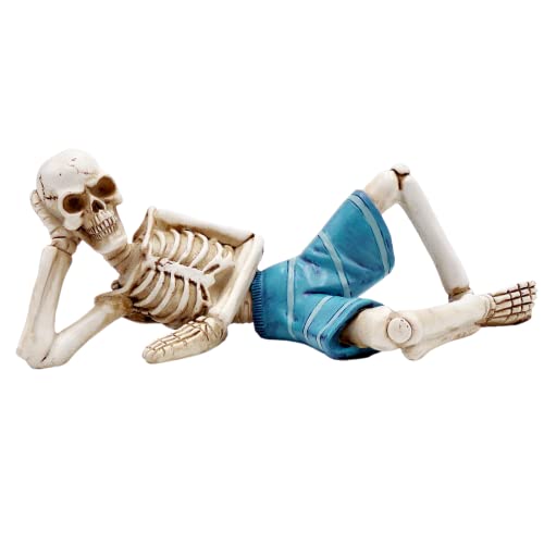Strand Hunk Skelett Regal Sitzende Figur, Lustige Halloween 2022 Dekorationen, Gothic Home Decor, 8,75 Zoll Cover