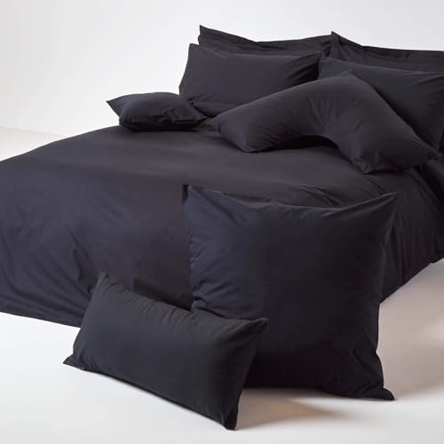Homescapes 4er-Set Perkal Kissenbezug 48x74 cm schwarz, Kissenhülle mit Hotelverschluss, 100% ägyptische Baumwolle, Fadendichte 200 – Ansicht 5