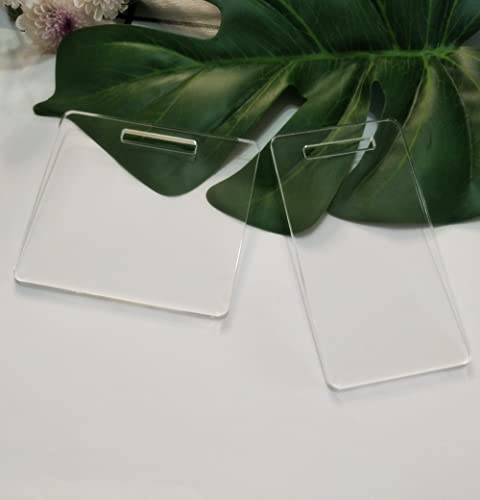10Pcs Of Acrylic Badge Buddy,Id Badge Holder Buddy Bases,Badge Buddy Acrylic Blank (2.25''X4.25'') #TOP5