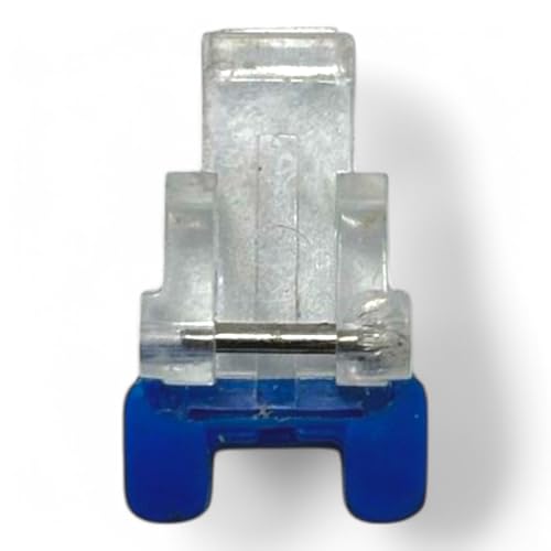 Image of ZENITH Blue Button Press Pressure Foot Snap on Type for Automatic Electric Low Shank Sewing Machines Suitable for Usha Janome Brother Singer etc Steel Finish (Blue Button Press Foot)