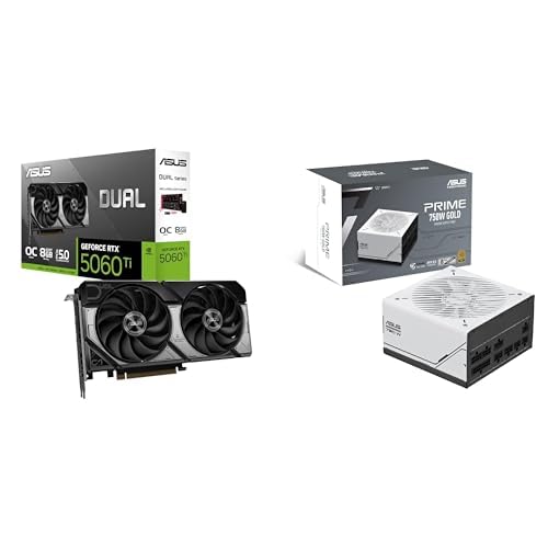 Image of ASUS Bundle of Dual GeForce RTX 5060 Ti 8GB GDDR7 OC Edition Graphics Card + Prime 750W 80+ Gold Fully Modular Power Supply