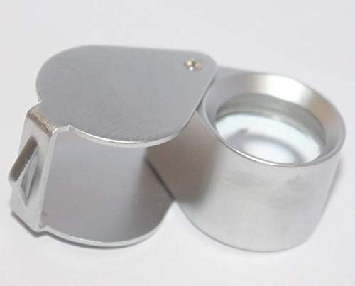 Brass Jewelers Eye Loupe 10X Magnifier, Foldable Jewelry Magnifier for Gems,Jewelry,Coins,Stamps (Satin Silver-10X, 21 MM)