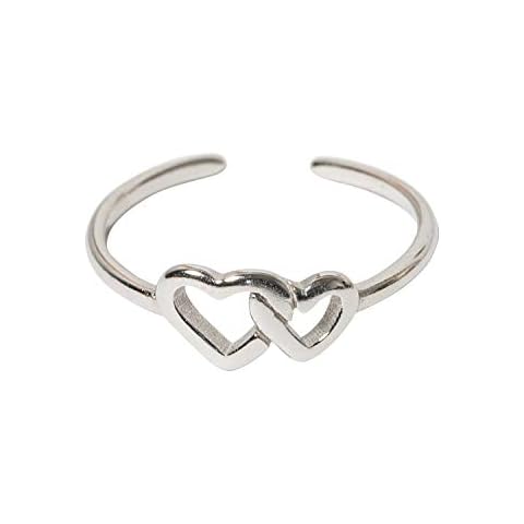 Loving My Bump 925 Sterling Solid Silver Adjustable Mixed Design Open Toe Ring Rings Finger Ring Women Gift (Double Heart Toe Ring) Cover