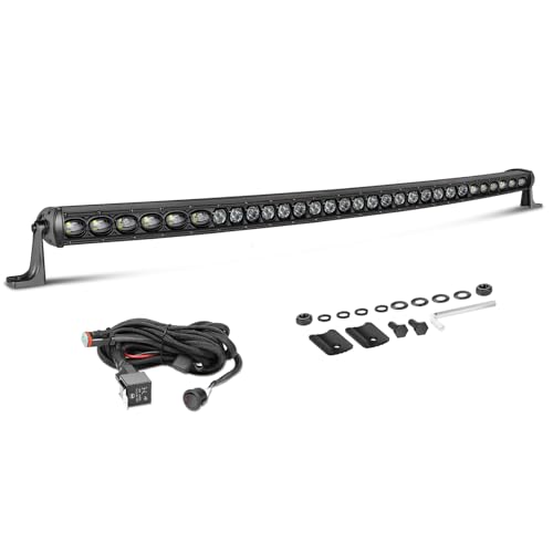 Image of 40 inch 21000LM Single Row Curved LED Light Bar w /Wiring Kit & Cover