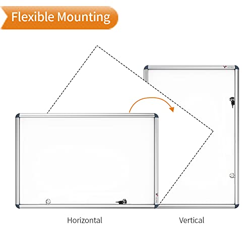 Viz-Pro Tamperproof Lockable Magnetic Dry Erase Board Class 1 Aluminium Framed 48X24 Inches #TOP4