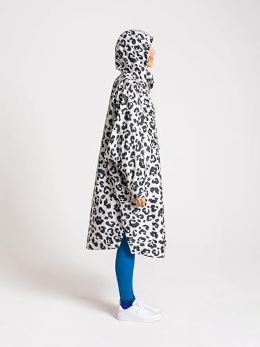 Ela Mo Regenponcho Damen - Stilvoller Fahrrad Regenschutz - wasserdicht - Super leicht - Poncho Regencape für Festival, Outdoor (Leo)