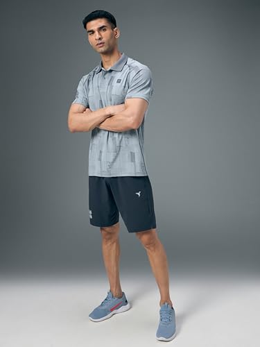 Image of TECHNOSPORT Men's Slim Fit Printed Half Sleeve Polo T-Shirt with Matpiq for Casual & Regular Use