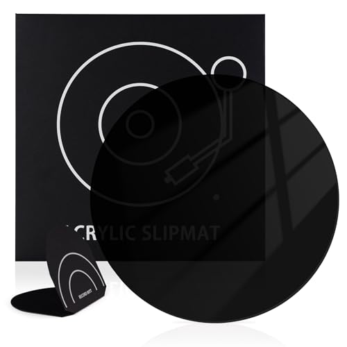 Rockhouse 12 Inch 3mm Acrylic Anti-Static Turntable Platter Mat + Record Mitt Set – Vinyl Slipmat Record Player Accessory for Noise Reduction, Improved Sound Quality, Black - Les Beatles, Paul McCartney, John Lennon, RIngo Starr, George Harrison Rockhouse 12 Inch 3mm Acrylic Anti-Static Turntable Platter Mat + Record Mitt Set - Vinyl Slipmat Record Player Accessory for Noise Reduction, Improved Sound Quality, Black