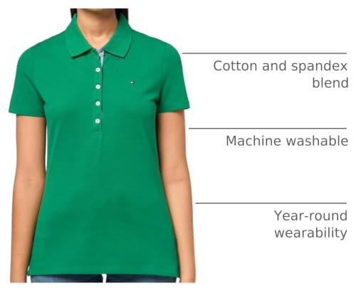Image of Tommy Hilfiger Women's Solid Short Sleeve Pique Polo Shirt