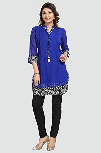 Image of Keshubaba Women's Short Tunics with Neckline Embroidery |Kurti Tops | Short Kurti | Short Kurti for Women | Short Kurti for Girls