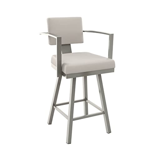 Image of Amisco Industries Akers Swivel Stool, 42.75-Inch, Titanium